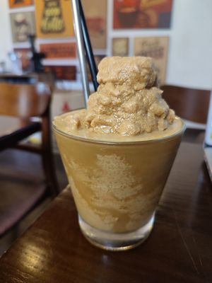 Vegan almond peanut drink at Hanoi Coffee Station in Hanoi