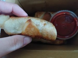 Joint filled with garlic, soyrizo and vegan cheese, sauce is also vegan at The Pizza Joint - Westwind Dr in El Paso