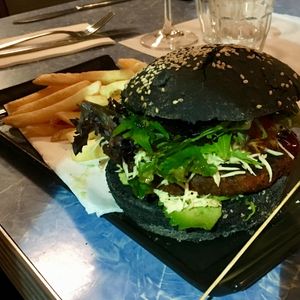 VEGAN burger.
Doesn't look like this is on the menu anymore - might have been a special at Royal Oak in North Adelaide