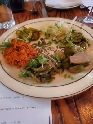 Pickled appetizer at Forage in Cambridge