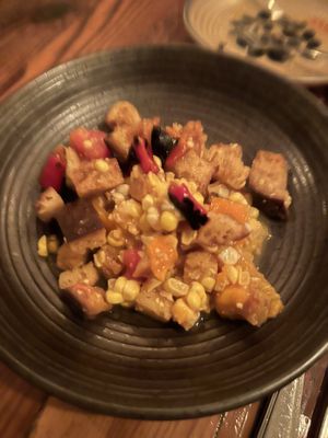 Corn salad at Forage in Cambridge