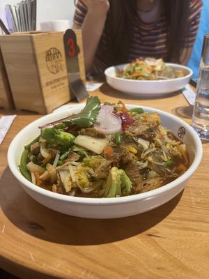 Sweet potato noodles with vegan duck  at Xian Street Food in Dublin