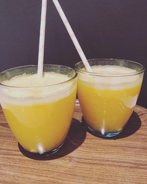 Fresh orange juices! And smoothies available!  at Croissy in Deinze