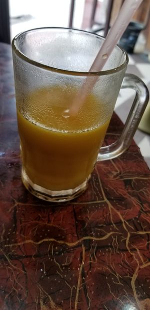 Mango lime juice at Abbasi Cold Drink House in Dar Es Salaam