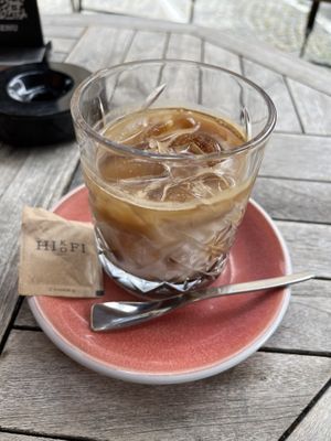 iced coffee with almond milk   at HI KO FI in Maribor