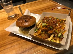 Dirty Mac Burger and Dirty Fries 😎👍🏼🌱 at Kibae (Formerly Plant Hustler) in Poole