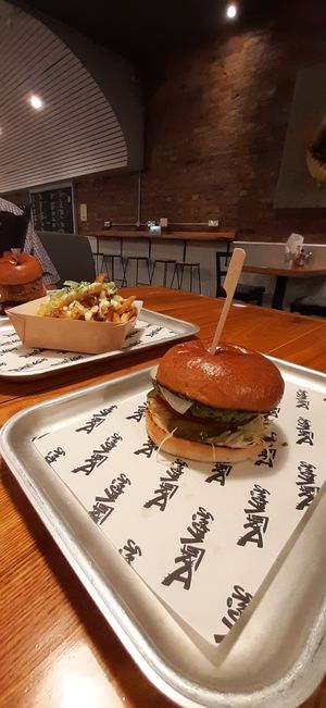 Really good food. My partner had the bbq burger and said it was probably the best burger he's had in his life. The garlic fries were amazing as was the biscof milkshake.  at Kibae (Formerly Plant Hustler) in Poole