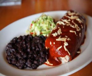 Roasted Vegetable Enchilada Burrito (vegan) at Hugo's - West Hollywood in West Hollywood