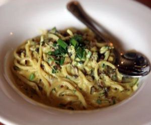 Vegan carbonara at Hugo's - West Hollywood in West Hollywood