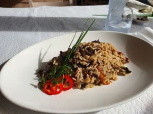 Vegan risotto at O Farolim in Ponta Do Pargo