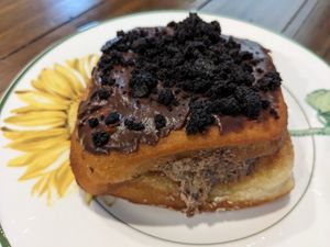 Brownie donut at The Vegan Doughnut Company in Lakewood