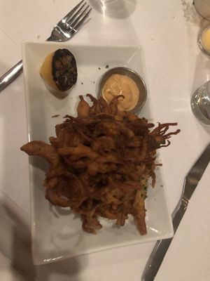 Trumpet mushroom calamari, delicious! 😋 at Casa Terra in Glendale