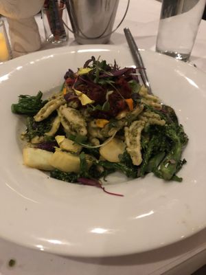 Pistachio pesto pasta with roasted vegetables  at Casa Terra in Glendale
