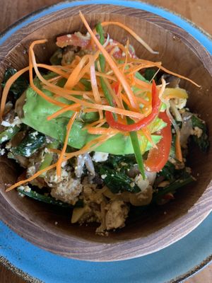 Scramble tofu, mexican way at Kayu Lembongan in Lembongan