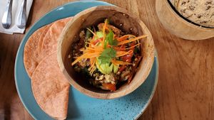 Tofu scramble at Kayu Lembongan in Lembongan