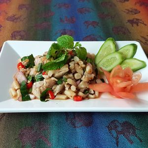 Mushroom Salad with Thai Spices & Herbs at My Thai Cooking in Bangkok