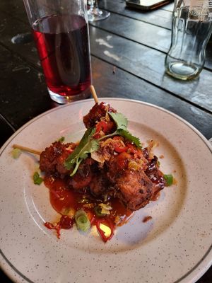 Vegan Tikka Skewers at The Moreton Hall in Bury St Edmunds