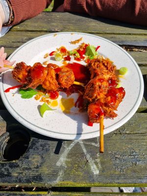 Vegan Tikka Skewers at The Moreton Hall in Bury St Edmunds