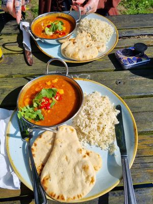 Vegan Ghobi Dhansak Curry at The Moreton Hall in Bury St Edmunds