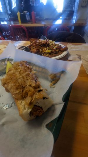 Sauerkraut dog and plate at Dogtown in Rochester