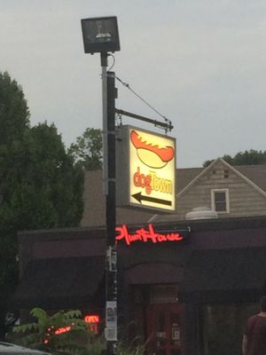 sign on Monroe  at Dogtown in Rochester