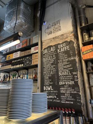 Menu at Kafé Magasinet in Gothenburg