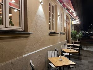 outside  at Fink's Südtiroler Knödelküche in Munich