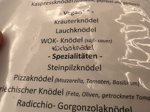 vegan: ALL WITH GARLIC (!)   at Fink's Südtiroler Knödelküche in Munich