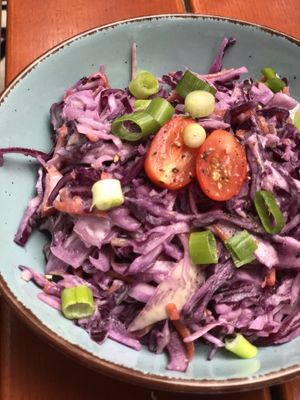 Red cabbage coleslaw salad  at LoveBurger in Berlin