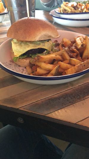 fakin bacon burger  at Hubbox in Plymouth