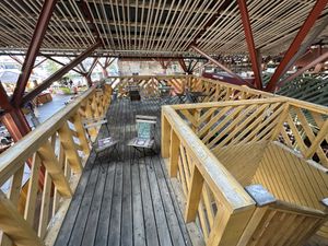 Seating on top of the cafe   at VegB12 in Tallinn