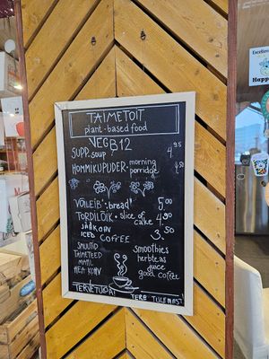 Menu January 2024 at VegB12 in Tallinn