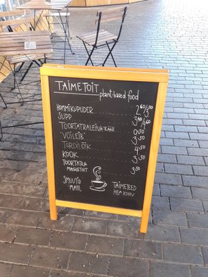 Menu outside VegB12 at VegB12 in Tallinn