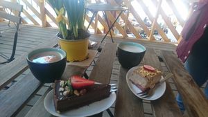 Hazelnut raw cake at VegB12 in Tallinn