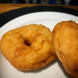 Vada - gluten-free vegan savoury doughnuts served traditionally with tea. at Pekoe Mellow Tea House in West London