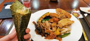 They make sushi rolls on demand at DaFo Vegetarian in Guangzhou