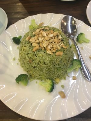 Cashew nut broccoli rice  at DaFo Vegetarian in Guangzhou