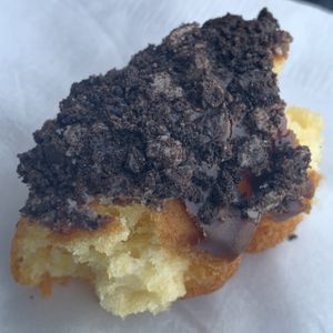 Piece of vegan Oreo donut at Alien Donuts in Scottsdale