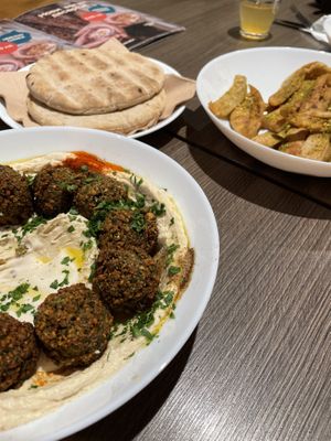 My Hummus with falafel dish at Hummusbar in Sofia