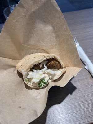 Falafel pita sandwich   at Hummusbar in Sofia