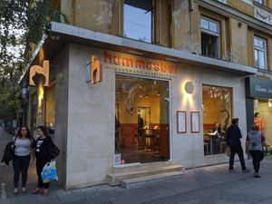 Outside at Hummusbar in Sofia