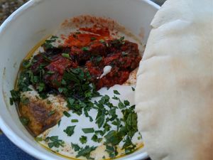 Hummus to go at Hummusbar in Sofia