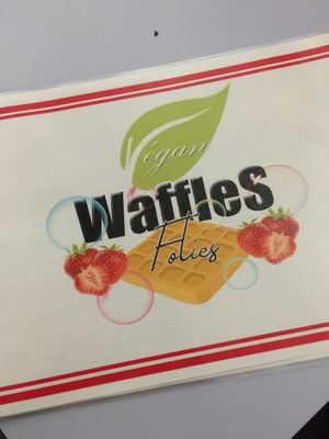 Vegan menu  at Waffles Folies in Paris