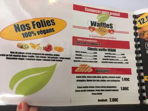 Sweet vegan waffle  at Waffles Folies in Paris