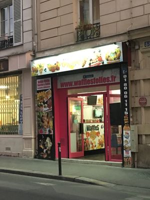 Front door  at Waffles Folies in Paris