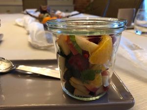 Fresh fruit salad at Lut's B&B in South Hykeham