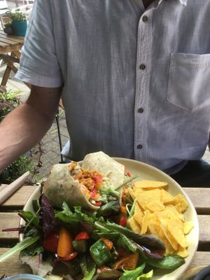Seitan wrap  at Plantarium Cafe in Stratford-upon-avon