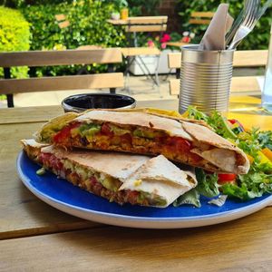 Trip to Mexico crunchwrap at Plantarium Cafe in Stratford-upon-avon