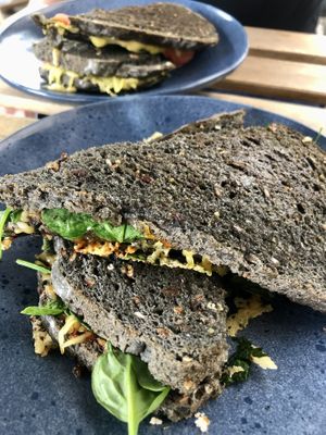 Best toasties in charcoal bread!  at Plantarium Cafe in Stratford-upon-avon