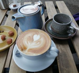 Decaf soya latte, redbush tea and dog treats. at Plantarium Cafe in Stratford-upon-avon